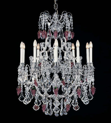 10 Light Pewter Chandelier with Crystals