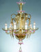 Murano glass chandelier with pink and smoked glass