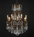 12 Light Brass Chandelier with Bohemian Crystals