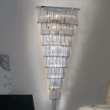 Lead crystal prism wall light with Murano glass options