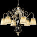 Wrought iron chandelier with LED & 6 shades