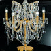 Gold plated crystal chandelier table light