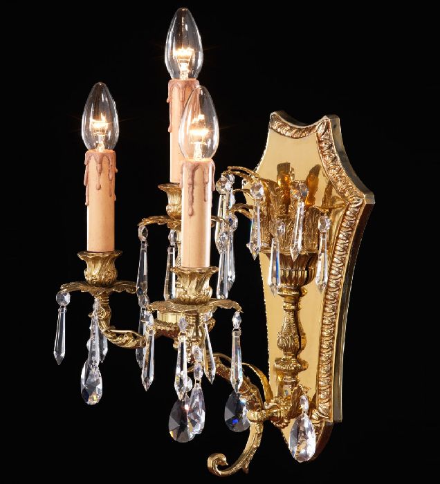 Triple French Gold Wall Light