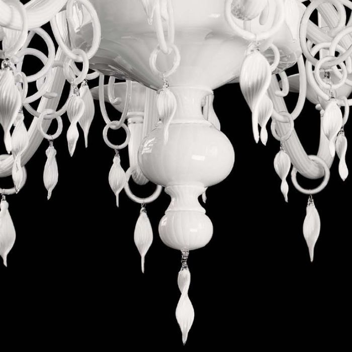 Huge 3 metre white Murano glass foyer chandelier