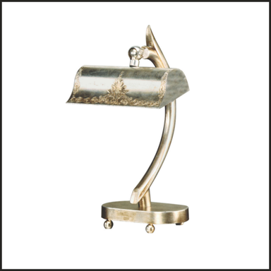 Adjustable silver metal table lamp