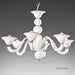 White Murano glass 8 light chandelier with colour options