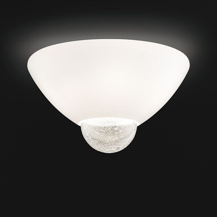 Argea flush ceiling light from Venini with gold or silver leaf