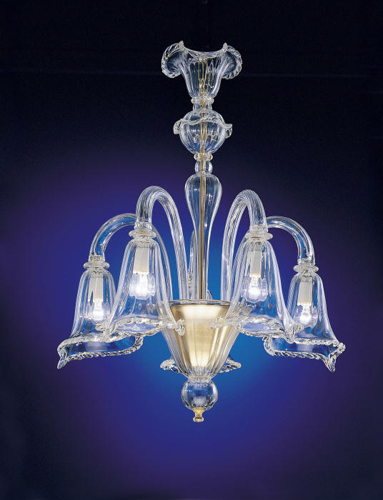 Five light Murano glass chandelier