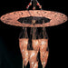 Fortuny style 7 light Murano glass cluster with disc