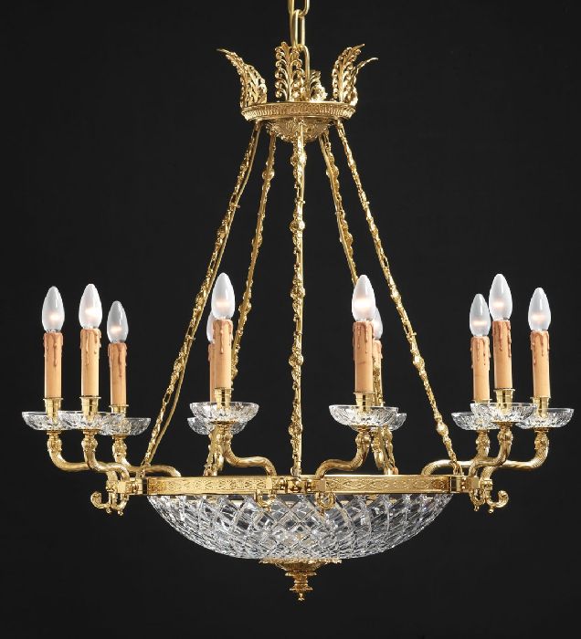 Ornate crystal bowl chandelier | traditional bowl ceiling light ...