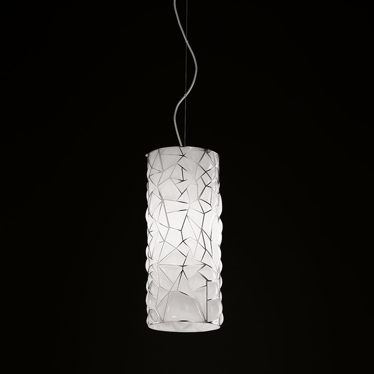 Modern hand-blown milk white Murano glass ceiling pendant