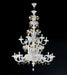 Milky white and gold Murano glass 18 light chandelier