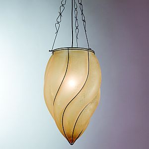 Venetian Ceiling Light With Amber Scavo Glass Diffuser