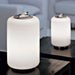 Tall white Murano glass cylinder light for home and garden.