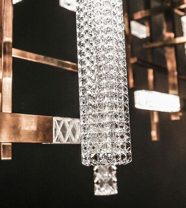 Stunning Modern Italian Wall Light With Engraved Or Prismatic Crystal Diffusers