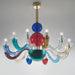 Multicoloured Murano glass chandelier by Gio Ponti for Venini