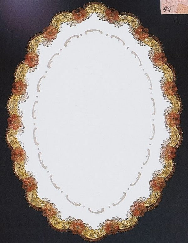 Decorative Venetian Mirror in Orange and Gold