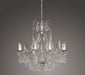 Stunning Silver Metal Chandelier with Glass Crystals