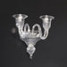 Clear glass wall chandelier with 2 lights in the Venetian style