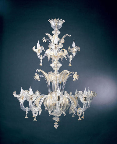 Venetian crystal 12 arm chandelier