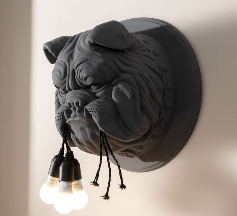 Bulldog ceramic wall lamp