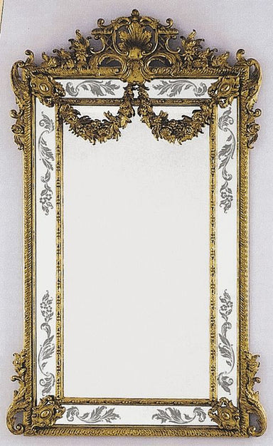 Venetian Mirror with gold leaf and a hand-carved wooden frame