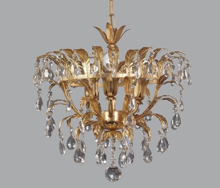 Classically Designed Gold Ceiling Light with Swarovski Elements