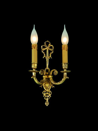 Gold-plated cast brass wall sconce