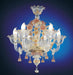 Small pink and gold Murano glass chandelier