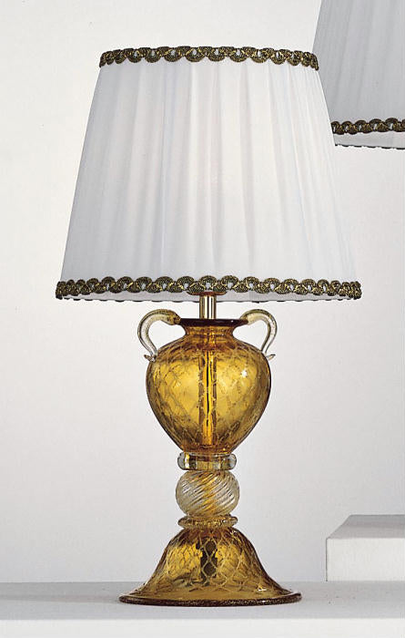 32 cm amber Murano glass table lamp base