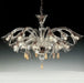 Clear Murano glass downlighter chandelier in 3 sizes