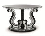 Round Venetian mirrored foyer table in the art deco style