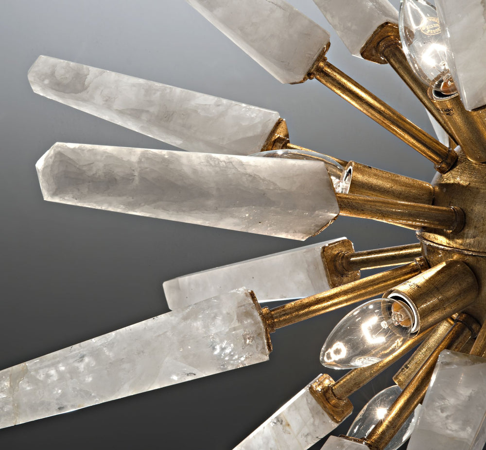 Mid-Century Sputnik-Style Rock Crystal Chandelier With Custom Size Option