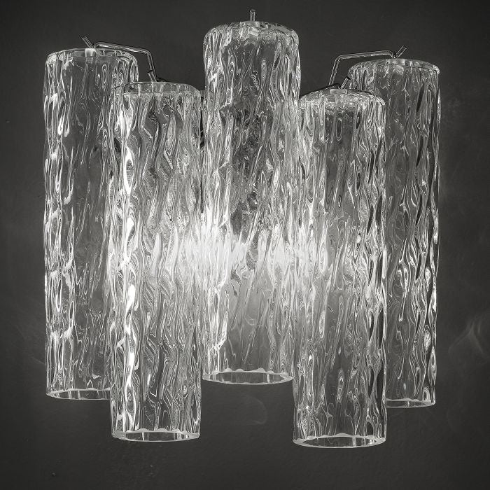 Mid-century-style corteccia glass tronchi wall light