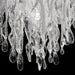 Mid-century clear & white Murano glass custom size chandelier