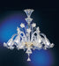 Murano 6 light chandelier with delicate clear glass flowers