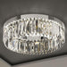 Luxurious modern mid-century crystal prism flush ceiling light