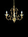 Golden 3 light Italian chandelier with Murano glass bobeches