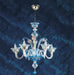 Murano glass chandelier with blue and gold decorations
