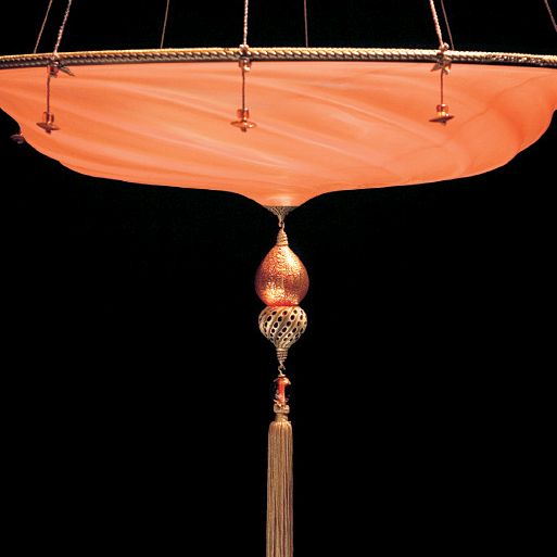 Murano glass Fortuny style pendant light in seven colours