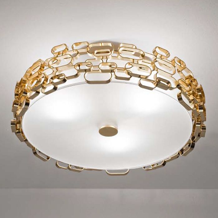 Glamour gold nickel or white ceiling light by Terzani