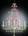 Nine light Rezzonico style chandelier with pink roses