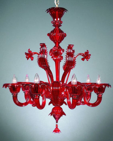 Red Murano Glass Chandelier