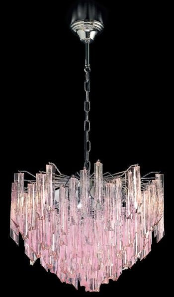 Pink Murano glass prism lights smoked glass prism lighting
