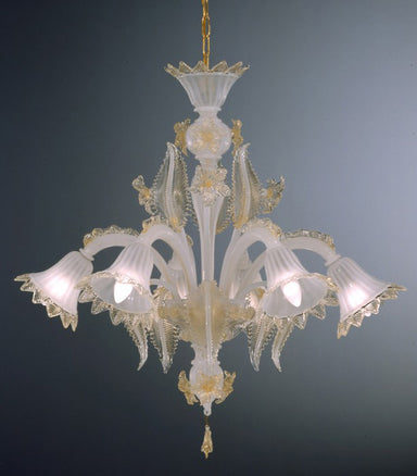 Murano 6-light gold chandelier