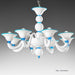 White Murano glass 8 light chandelier with colour options