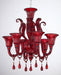Red Murano glass chandelier
