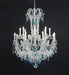 16 Light Chandelier with Blue and Bohemian Crystals