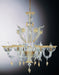 Murano glass chandelier with gold flowers