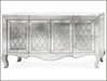 Clear Venetian mirrored sideboard with etched diamond design